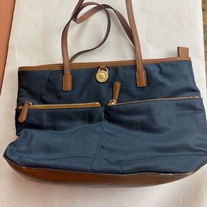 Preloved Michael Kors nylon gold logo tote